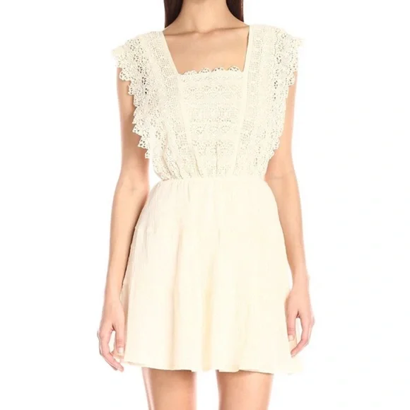 white dress lace design Palm Springs Lace Overlay Maxi Dress White main image 1